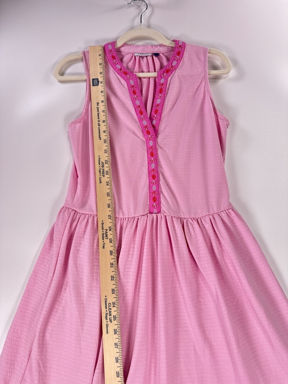 Cabana Life Pink UPF 50 Midi Dress Size M Embroidered Tiered Pique - Picture 10 of 12